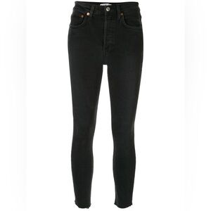 Redone black high rise ankle crop